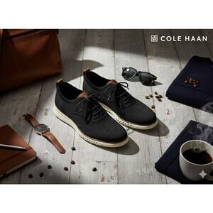 Cole Haan Zerogrand Stitchlite Black Oxfords Sz. 10